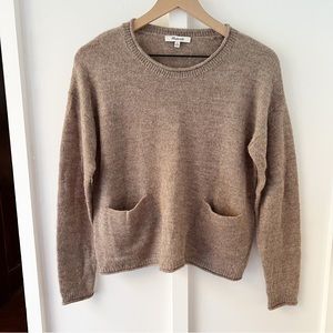 MADEWELL brown Chelsea pocket alpaca pullover sweater